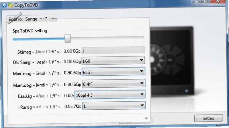 CopyToDVD ������¼�ٶ�������壬�����л���������˵���ʾ��ͬ�ٶ�ѡ�����Ϊ�������ý��棬ͻ���û��Կ�¼���̵ľ�ϸ����