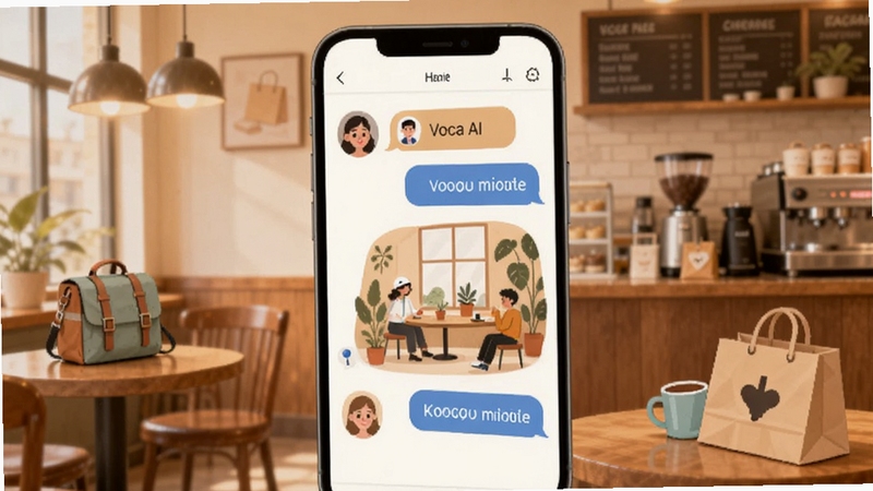 Voca AI �龰�Ի���ϰ����ͼ������λ�ڻ������룬չʾ�ֻ��еĽ�ɫ�Ի������볡���廭����������Ϊůɫ����������������׺�����빺��Ԫ�أ���������ܰ��Ȼ������ Boogu ģ������