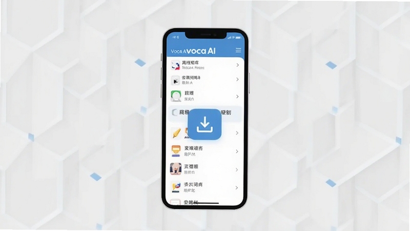 Voca AI ����ѧϰ����������ʾ��ͼ������λ�ڻ������룬չʾ�ֻ���Ļ�е����ߴʿ��б�������ͼ�꣬��������Ϊǳ��ɫ�����������������Լ���������� Boogu ģ������