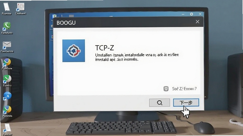 һ��չʾ����������������װ����ĳ���ͼ��������TCP-Z�İ�װ�򵼴��������ɼ����Ա������ָ��ָ����һ������ť�������������������࣬����Booguģ������