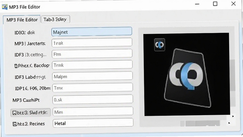 MP3 File Editor ��ǩ�༭���ڣ���������ʾ�������������ͼƬԤ����������Ϊǳɫ��಼�֣�ͻ��ID3��ǩ�༭������������