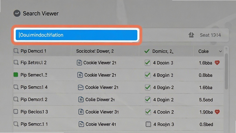 Cookie Viewer����ɸѡ���ܽ��棬����������ʾ���б����������˺�Ľ��չʾ
