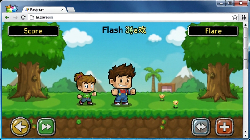 Adobe Flash Player ������ҳС��Ϸ�ĳ������������������������ʾһ������� Flash С��Ϸ���棬��ɫ�ͳ���ɫ�����ޣ���Χ����Ϸ������ť�͵÷���ʾ�������������Ȥ���������ֲ廭