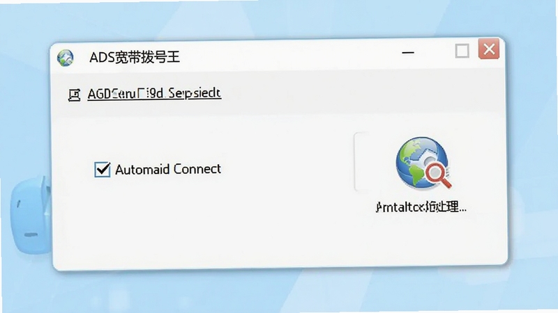 ADSL��������������ѡ����棬��������Ϊ������������е��Զ����ӹ�ѡ���Ա������������ͼ�꣬����Ϊ����ɫ����������������