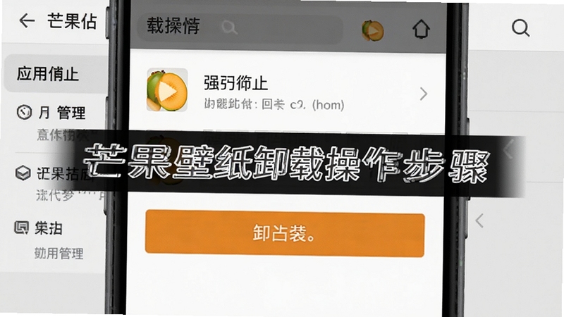 â����ֽж�ز�������ʾ��ͼ����������Ϊ�ֻ���Ļ��Ӧ�ù������棬��ʾǿ��ֹͣ��ж�ذ�ť����������Ϊǳ��ɫϵͳ���÷��ͻ��ж�����̵�����ָ��