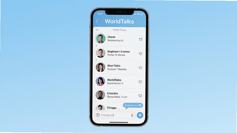 WorldTalks ����������չʾ���ֻ���Ļ���У�����Ϊǳ��ɫ���䣬������ʾȫ���û�ͷ���б���������������������¼�࣬���� Boogu ģ������