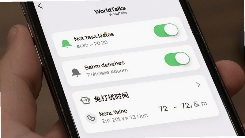 WorldTalks ��Ϣ֪ͨ���ý��棬�ֻ���Ļ��ʾ֪ͨ�����б��������ʱ�����ã�������ÿ�Ƭʽ���֣�ǳɫ������ͼ������