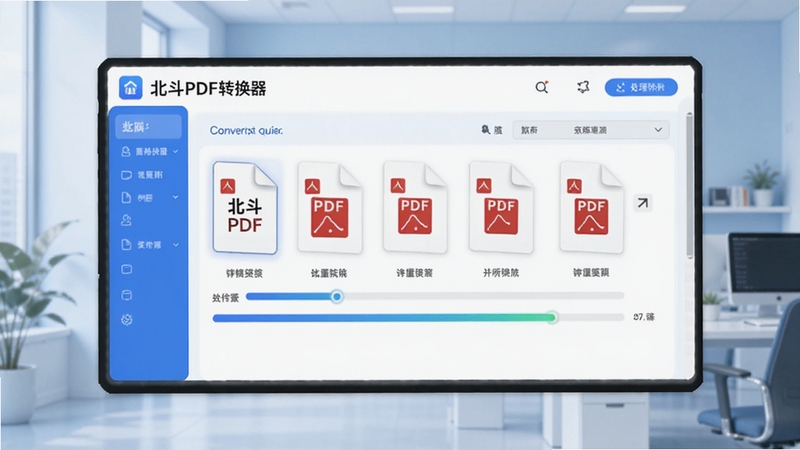 ����PDFת����������������ʾ��ͼ������չʾ���PDF�ļ�ͬʱ������ת�������У���������ʾת�������У��������ִ�������Ϊ����ɫ�칫����