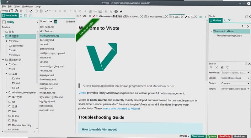 VNote Markdown�ʼ���������