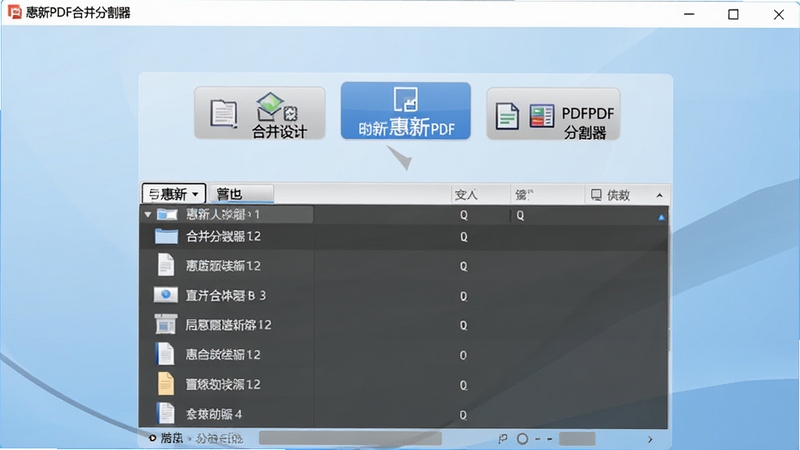 ����PDF�ϲ��ָ��� ����������չʾ ��������Ϊ���ܰ�ť���ļ��б� ����Ϊǳ��ɫ���� ���칫��� ��������ͼ