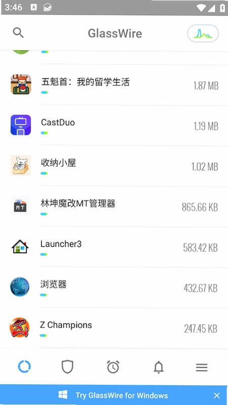 GlassWire �ֻ�������ͼ