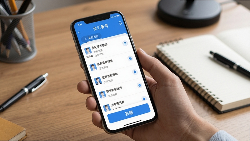 ȫ�㿼��ʦ ���������� �ֻ���Ļչʾ ����������APP���� ����� ��ɫ�� ����Ŀ�б��ʹ��ⰴť ����Ϊ�������ľ� ����ϸ��