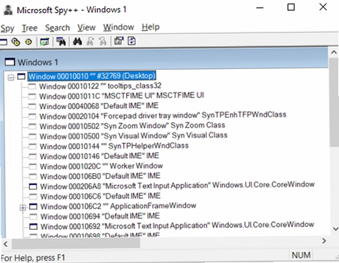 Spy++ ������״�ṹʾ��ͼ