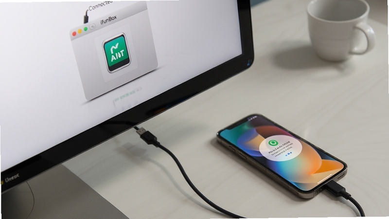������Ļ�� iFunBox ��ʾ�豸������״̬���Ա߷���һ������ iPhone ������������ʾ�������������ȶ����������࣬������ͣ�ͻ�������������豸����ϸ��
