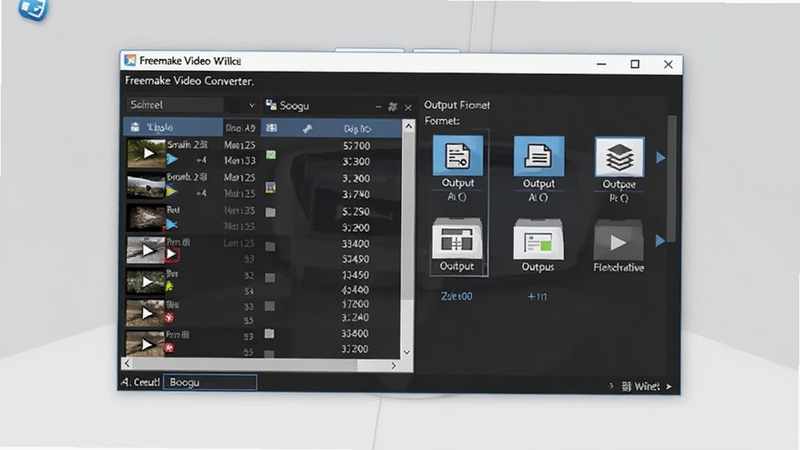 Freemake Video Converter ����������ȫò����������Ϊ����������չʾ��ʽת����壬����Ϊ����ǳ��ɫ�������棬�����ڿɼ���Ƶ�б��������ʽͼ�꣬������ɾ��������ʺ�Booguģ������