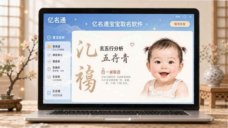 亿名通宝宝取名软件八字五行分析界面预览图