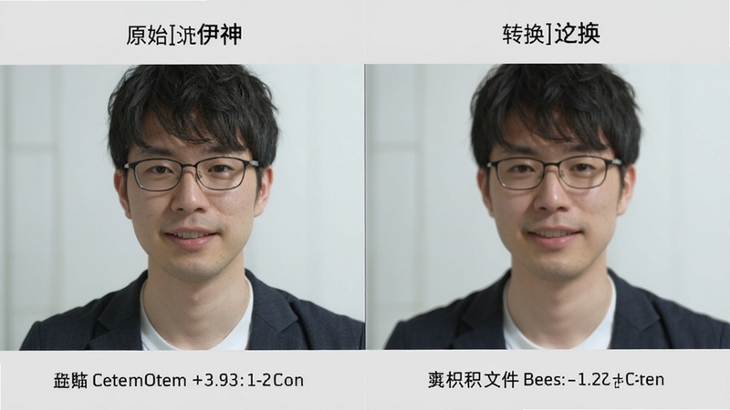 伊神超级视频转换大师画质对比展示图,画面分为左右两半,左侧为原始高清画面,右侧为转换后画面,两者清晰度接近,底部显示文件体积对比数据,背景为浅灰色简约风格