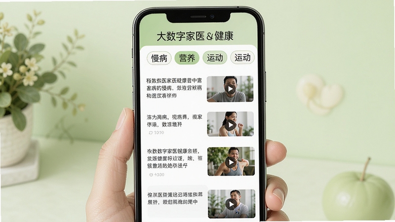 ������ּ�ҽ��������ҳ�棬�ֻ���Ļչʾ���������б�����Ƶ����ͼ�������з����ǩ��������Ӫ�����˶�������Ϊǳ��ɫ������ܰ�������
