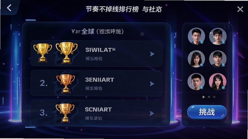 ���಻�������а����罻���棬����������ʾȫ�������б���ǰ�����н���ͭ����ͼ�꣬�Ҳ��к���ͷ��������ս��ť������Ϊ��ɫ������䶯̬�����������񾺼���ǿ���ʺ���Ϊ��Ϸ�罻����չʾͼ