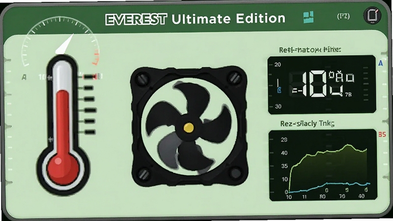 EVEREST Ultimate Edition ��������ؽ���ʾ��ͼ����������Ϊ�¶ȼ������ͼ����ϣ�����Ϊǳ��ɫ�Ǳ��̷����ʾ�¶���ֵ��ת�����ߣ�����ʵʱ��ع���