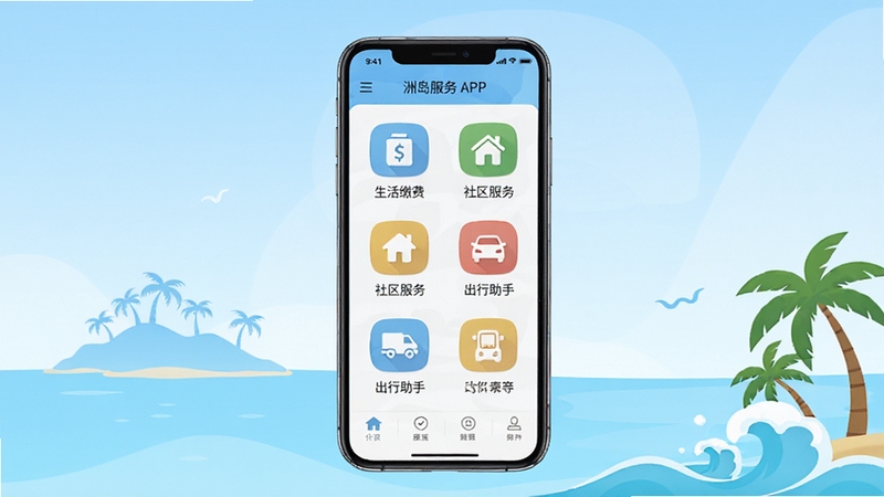 �޵�����Ӧ��������ȫ��չʾ�������������һ�������ֻ�����Ļ��ʾ�޵�����APP����ҳ���֣���������ɷѡ��������񡢳������ֵ�ͼ���������롣����Ϊ����ɫ��������Լ����������Ӱ�����½ǵ�׺Ҭ���뺣��Ԫ�أ��������������죬�ʺ���Ϊ��������վԤ��ͼ��