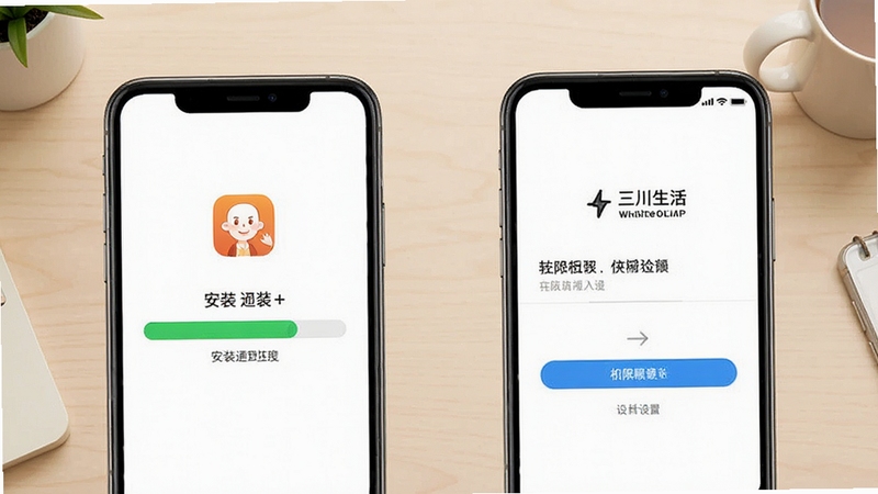��������app��װ����ʾ��ͼ���ֻ���Ļչʾ��װ��������Ȩ������ҳ�棬����Ϊǳɫ����