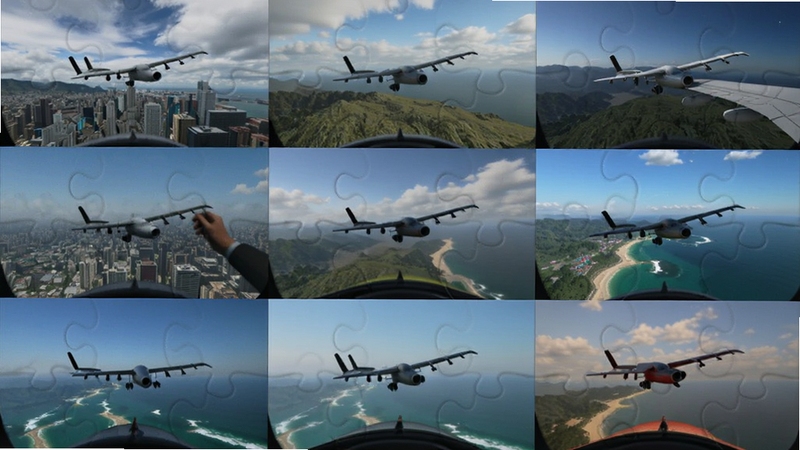 Fly on desktop �ೡ�����л���ƴͼ����������Ϊ��ͬ������ʱ����µķ����ӽǣ���������Ϊ���С�ɽ�ء������ȶ�����ò������ Boogu ģ������