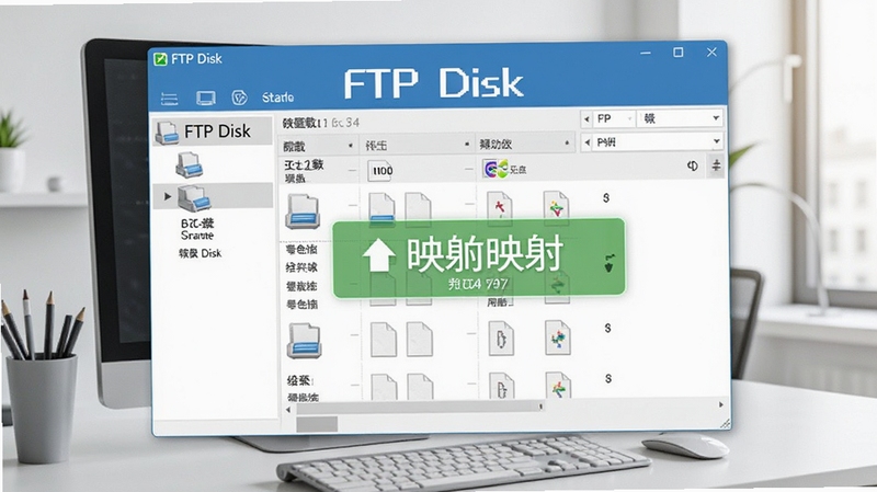 FTP Disk ��������չʾԶ�̴���ӳ�书�ܣ���������ʾ�̷�����״̬���ļ��б�������Ϊ���İ칫���滷������������������ͻ����������FTP Disk��ӳ��ɹ���ʾ