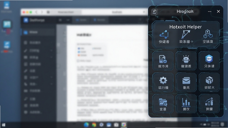 Hotkey Helper ��ݲ�����������������Ҳ࣬����ڰ���������ܰ�ť��ͼ�꣬����Ϊģ���İ칫�ĵ����棬����Ƽ���ʮ�㣬����Booguģ������