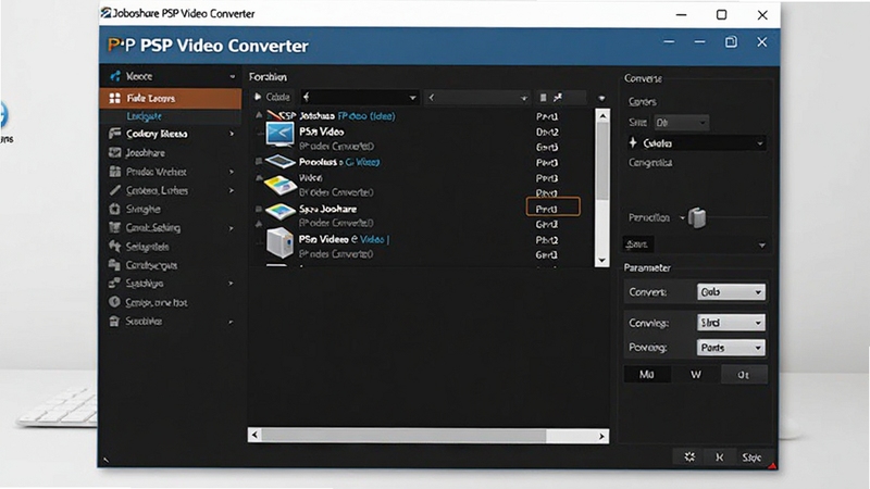 һ��չʾJoboshare PSP Video Converter�����������ͼƬ�������������������ڣ����Ϊ���ܵ��������Ҳ�Ϊ�ļ��б���ת�������������򣬱���Ϊ�ɾ���ǳɫ���滷���������������죬ͻ��PSP��Ƶת�����ߵ�רҵ��