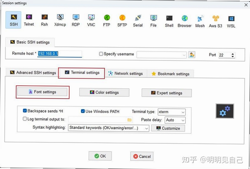 Koalaterm 中文编码设置界面截图