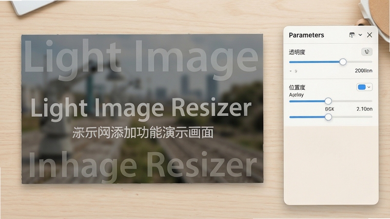 Light Image Resizer ˮӡ���ӹ�����ʾ���棬ͼƬ�ϵ��Ӱ�͸������ˮӡ���Ҳ���������ʾ͸������λ�õ���ѡ�����Ϊǳɫľ�����棬�����Ӿ���ˬ��Ȼ