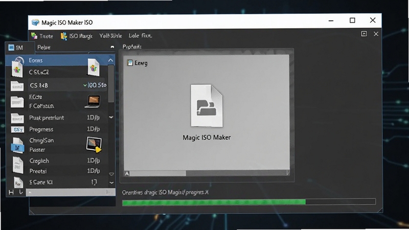 Magic ISO Maker ����ISO�ļ��Ĳ�������Ԥ��ͼ����������Ϊ��������������ļ���ק���򣬱���Ϊ��ɫרҵ���ϸ��չʾ�ļ��б��������