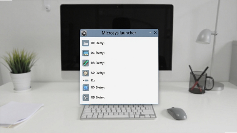 Microsys launcher �����������ͼ������չʾ����������б�������Ϊǳ��ɫ�칫���滷������Ļ��������ʾ�������� Microsys launcher����������ˬ��Լ������ Boogu ģ������