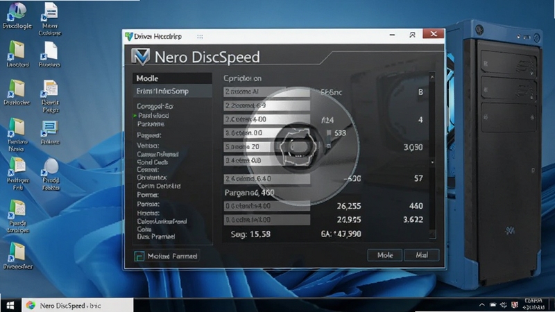 Nero DiscSpeed 识别光驱硬件信息界面 型号固件版本 光盘参数 电脑主机 桌面环境 清晰屏幕截图 写实风格