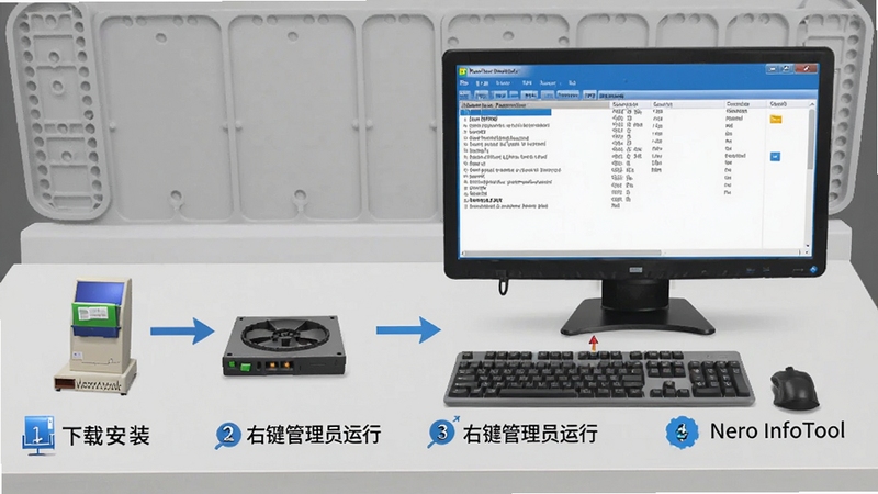 Nero InfoTool ��������ʾ��ͼ������չʾ�����ذ�װ���Ҽ�����Ա���С��ٵ��鿴��ⱨ����������̣�ÿһ�������ֱ�ע������Ϊǳ��ɫ����̨����Ļ����ʾ���������б��������������׶����ʺ����ֲο�