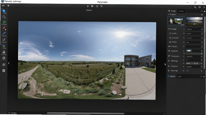 Panorado����������ȫ��ͼԤ��Ч��չʾ����������Ϊȫ����Ƭ������ڣ���������Ϊ��ɫ���乤��������๤��������ͼ�꣬�Ҳ���ʾͼ��������壬��������רҵ