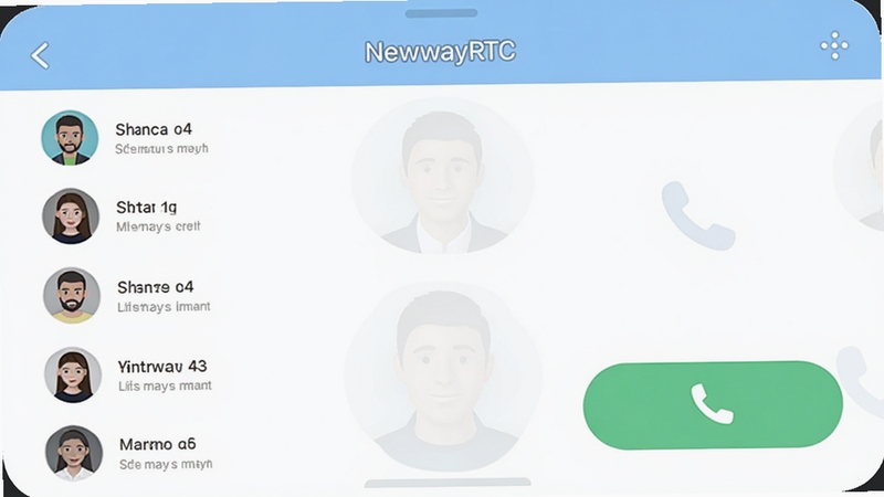 NewayRTC Ӧ���������ͼ���չʾ��ϵ���б���ͨ����ť������Ϊǳɫ���⣬ͼ��Բ��ͻ���������