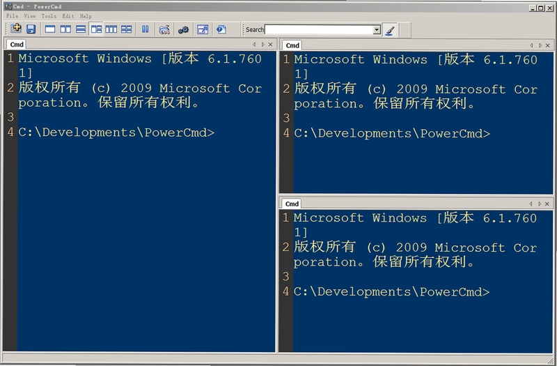 PowerCmd 命令行窗口 多标签 使用截图
