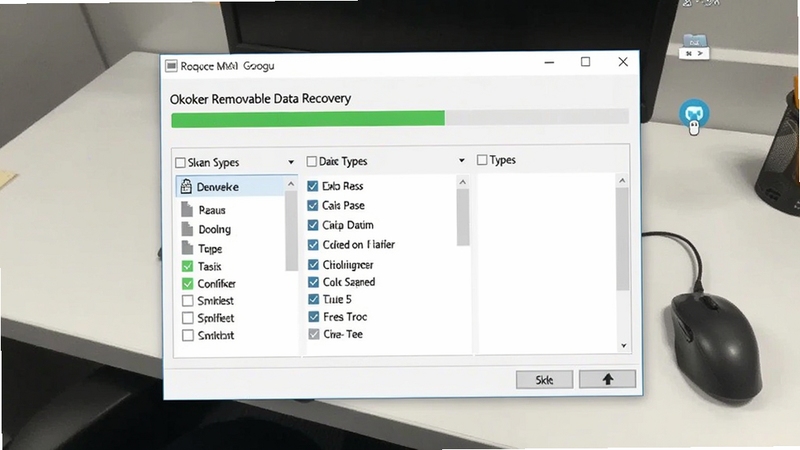 Okoker Removable Data Recovery ����ɨ��U�����ݵĽ����ͼ������������������ʾɨ����������ļ����͹�ѡ�б�������Ϊǳ��ɫ�칫���滷����������ʵʹ�ó���������Booguģ������
