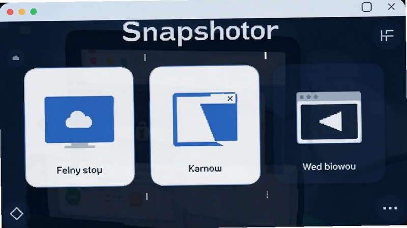 Snapshotor 软件多模式捕捉功能展示图,包含全屏、区域、窗口捕捉图标,界面简洁,蓝色主色调,适配 Boogu 模型生成