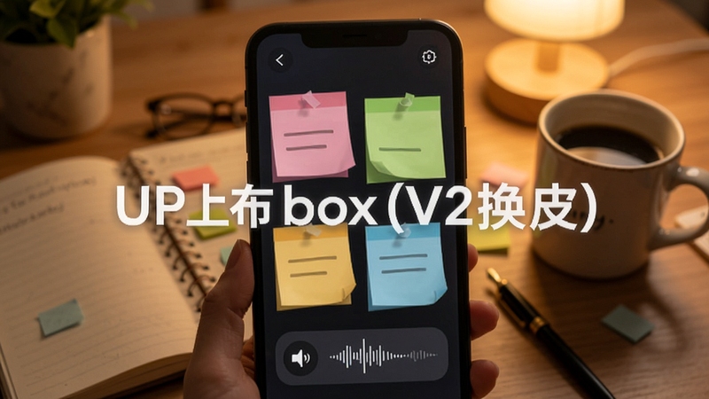 UP��box(V2��Ƥ)������ټǽ��棬�ֻ���Ļ��ʾ��ɫ��ǩ��Ƭ����������ͼ�꣬��������ܰ�������������бʼǱ��Ϳ��ȱ���Ӫ�����ɴ�����Χ����������ͻ����������ˮӡ