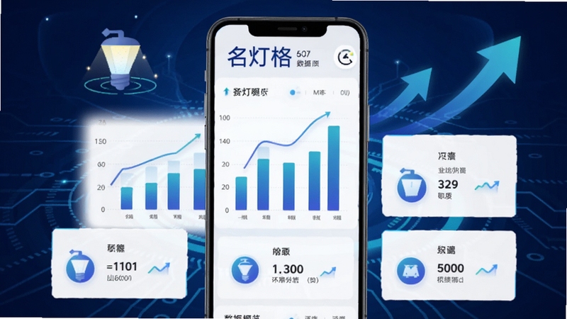 ���Ƹ�������ݸ���ҳ�棬�ֻ���Ļ��ʾ��״ͼ�����ֿ�Ƭ������Ϊ����ɫ�Ƽ��н��䣬�������еƾ�ͼ����������ͷԪ�أ�����ҵ�����������ݿ��ӻ�