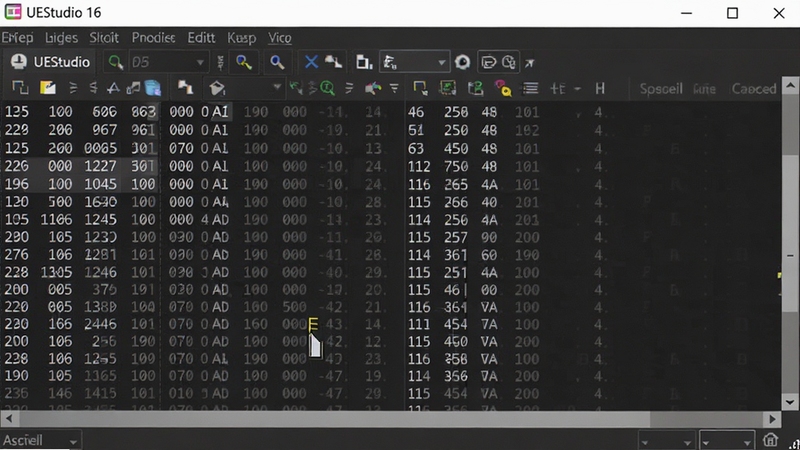 UEStudio ʮ�����Ʊ༭ģʽ���棬����������ʾʮ�������������Ӧ ASCII �ַ����ձ������ͣ�����ֽ�λ�ã�����Ϊ��ɫרҵ���߽��棬ͻ�������Ʊ༭����