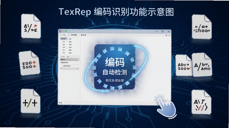 TexRep ����ʶ����ʾ��ͼ����������ʾ�����ͬ�����ʽ���ļ�ͼ�꣬�������������б����Զ����ı�ʶ������Ϊ����ɫ�Ƽ��н��䣬ͻ������ʶ�����ȶ��������ص�