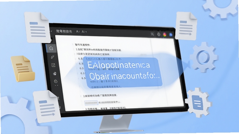 AI写标书软件界面特写,展示智能填充功能,屏幕上有文字自动生成的动画效果,周围环绕着文档图标和齿轮元素,背景为柔和的蓝色渐变,体现科技感与效率提升