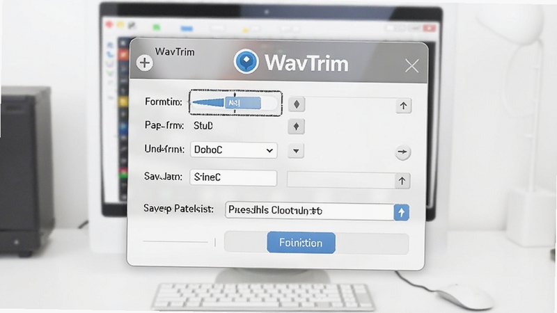 WavTrim��������������壬չʾ��ʽѡ���뱣��·��ѡ�����������������WavTrim��ʶ������Ϊ��ɫ������