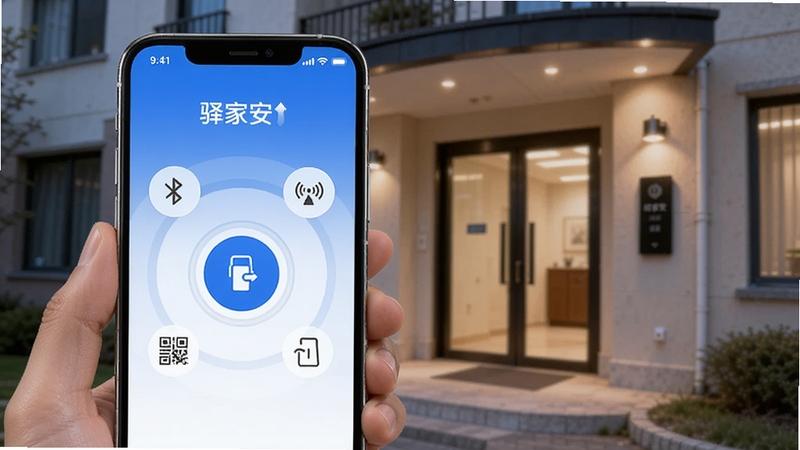 ��������չʾһ�������ֻ���Ļ����Ļ�ϴ���Ұ�Ӧ�õ��Ž�����ҳ�棬ҳ��������һ����Ŀ��Բ�ο��Ű�ť����Χ��������������ά�롢Զ�̵ȿ��ŷ�ʽͼ�ꡣ����Ϊ��Ԣ¥��ڴ�������͵Ĺ������䡣������ƫ��Ƽ�дʵ��ɫ������ɫ�Ͱ�ɫΪ�������� Boogu ģ�����ɣ�����չʾ��Ұ��ǻ��Ž����ܡ�