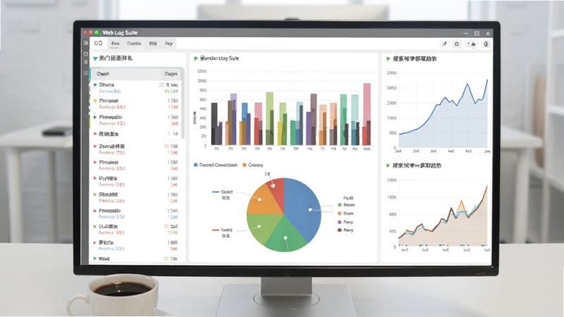 Web Log Suite ���ɵĿ��ӻ�����ͳ�Ʊ�����棬��������Ϊ��ɫ��״ͼ���ͼ��ϣ������ʾ����ҳ�������б����Ҳ�Ϊ��������ץȡ�������ߣ�����Ϊǳ��ɫ�칫���滷������Ļǰ������һ�����ȣ������Χ���ɸ�Ч������Booguģ������
