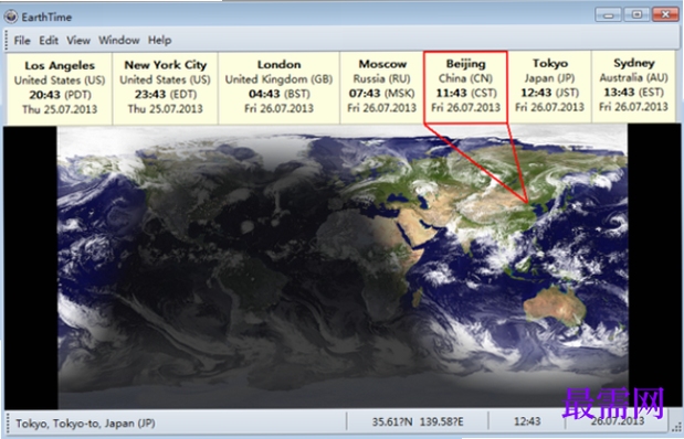 ����ʱ�� Earth time zone ��ʱ����ʾ����